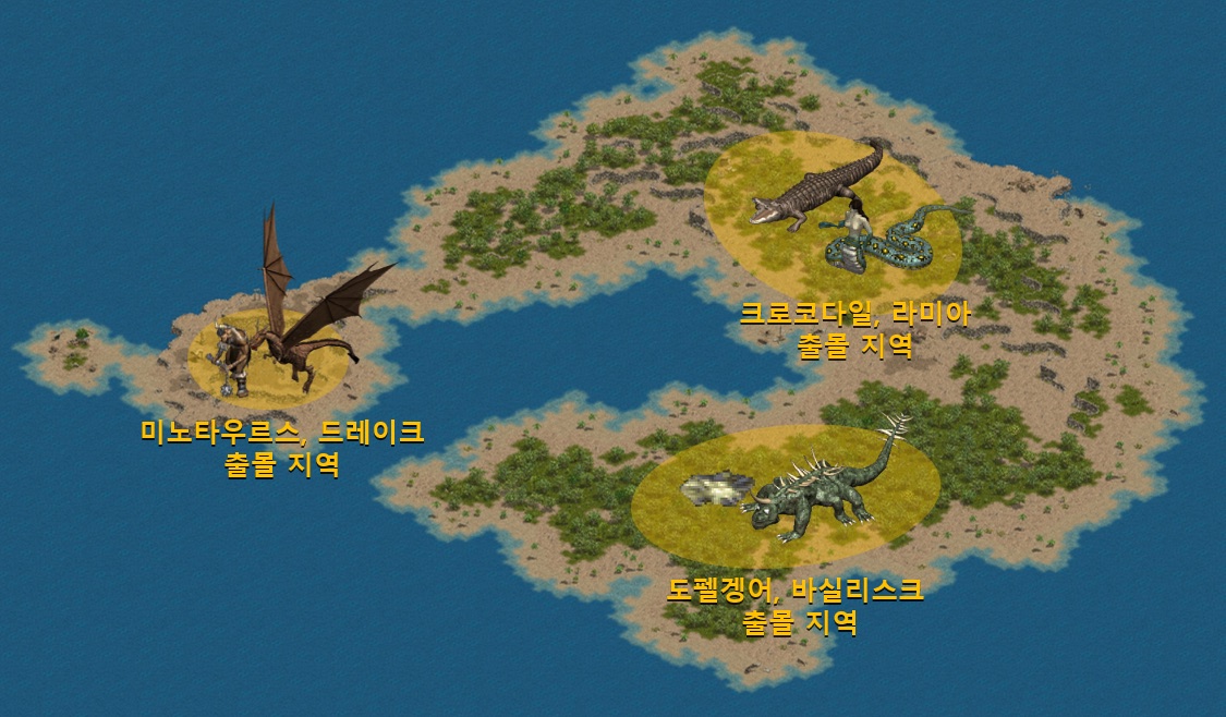 잊혀진 섬 사냥터 지도